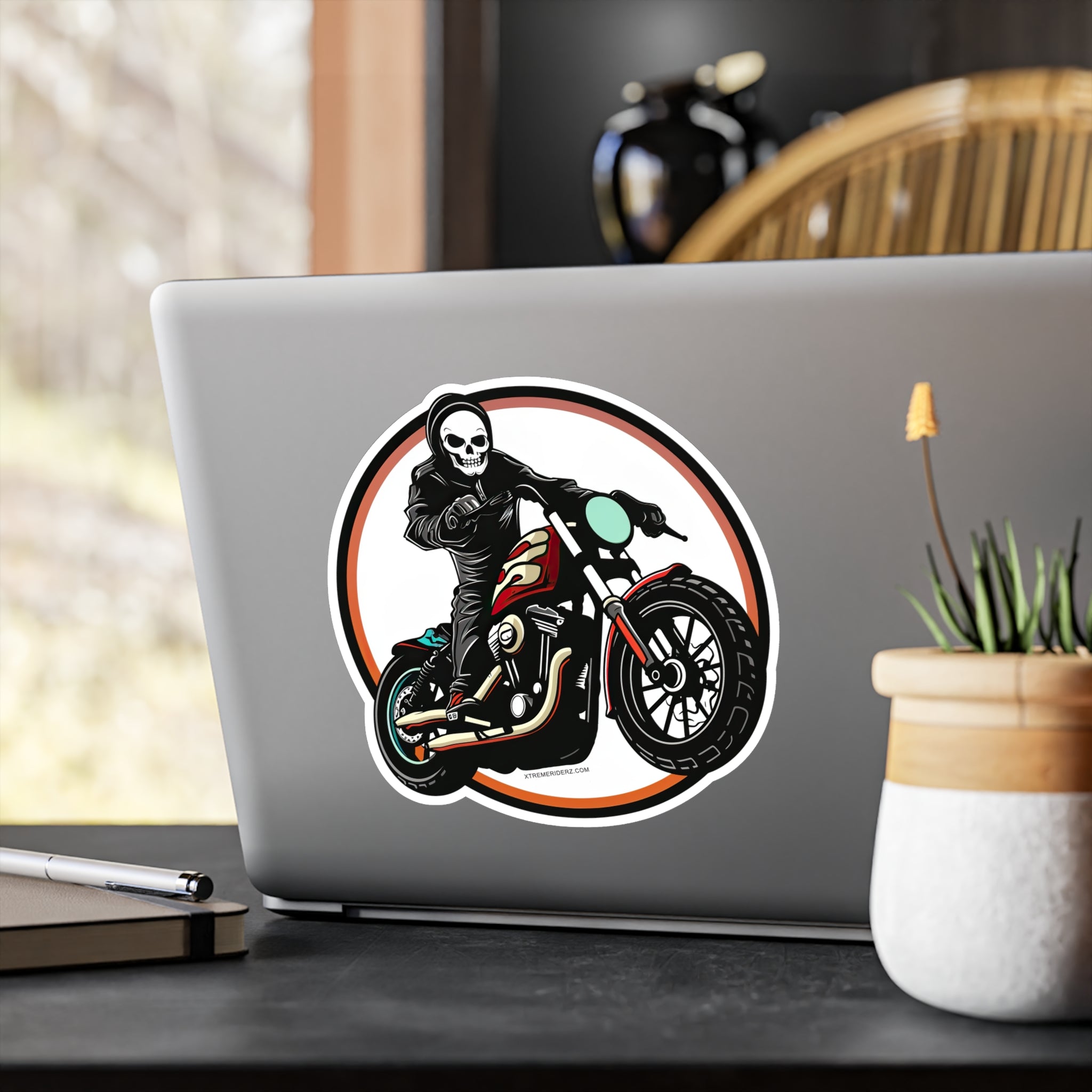 Skeleton on Motorcycle- Xtreme Riderz- Vinyl Decals
